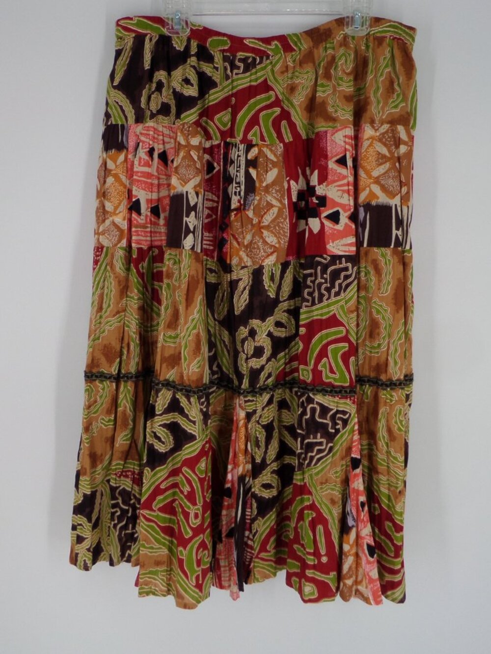 Choices Woman's 100% Cotton Peasant Style Skirt Multi Color Size XL